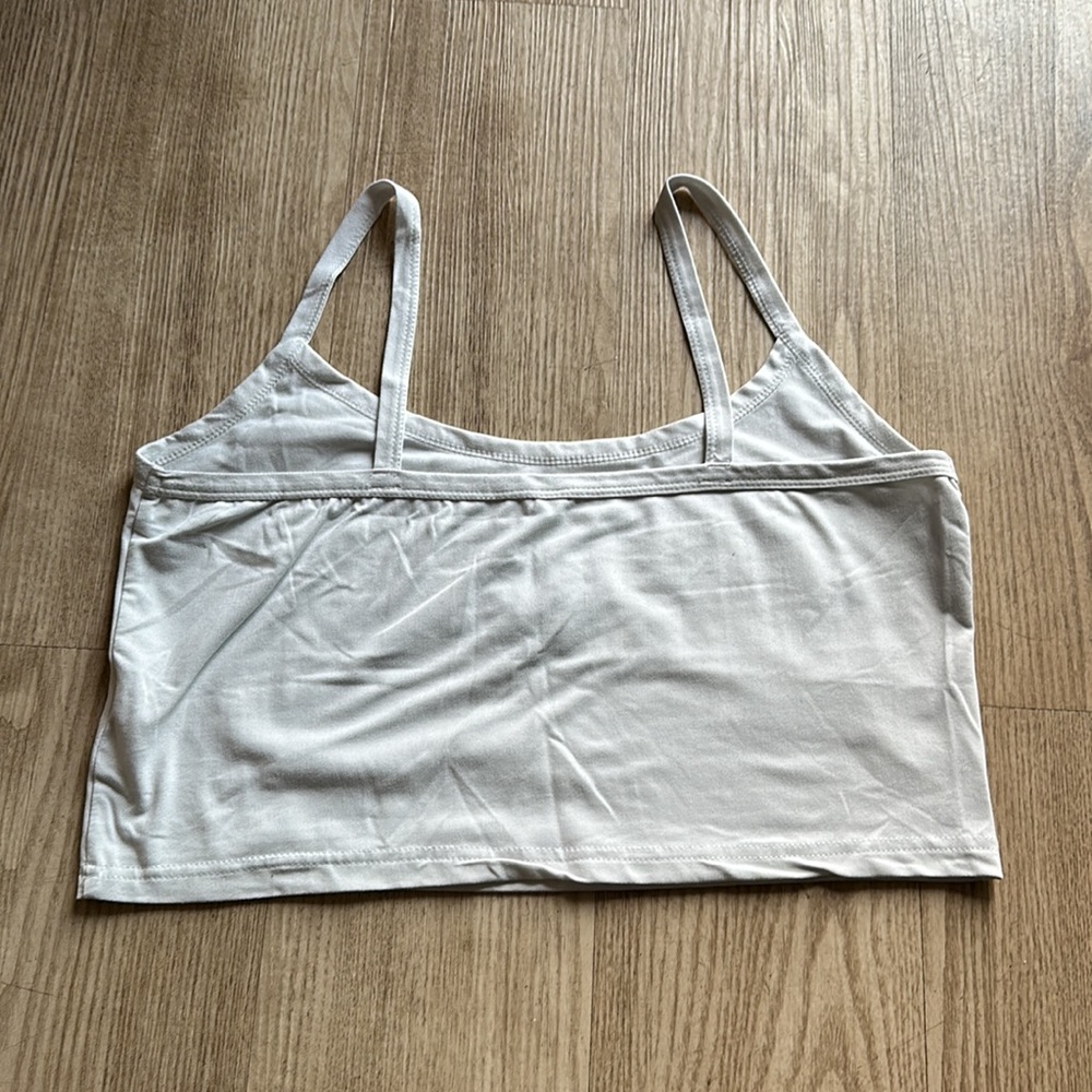 White Tank Crop Top - Picture 2 of 3
